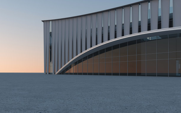 空旷的广场前的现代建筑图片下载