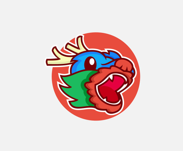 卡通龙图标矢量设计模板图片下载