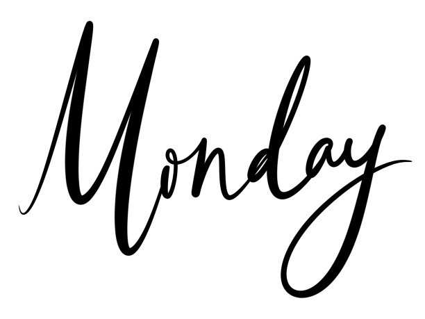 简单的设计元素黑色字体书法手风格天的日历周一芭蕾杂志标志印刷图片下载