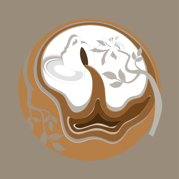 创意咖啡作文剪纸图片下载