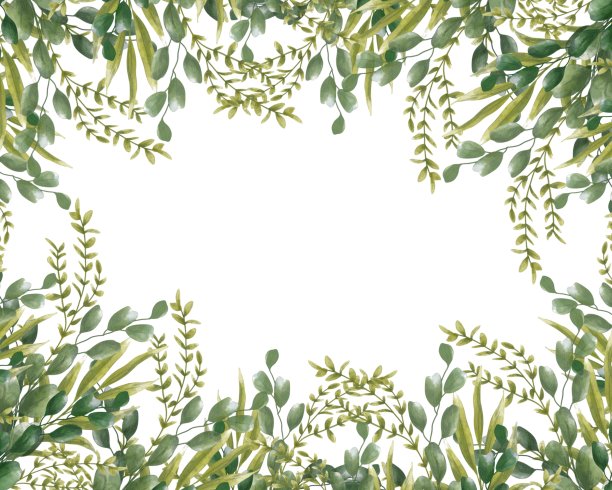 水彩绿色模板的婚礼邀请和贺卡。花的背景。手绘插图图片下载