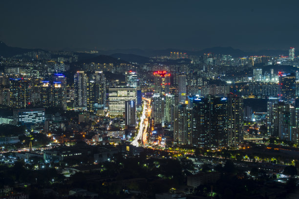 韩国首尔的夜景图片下载