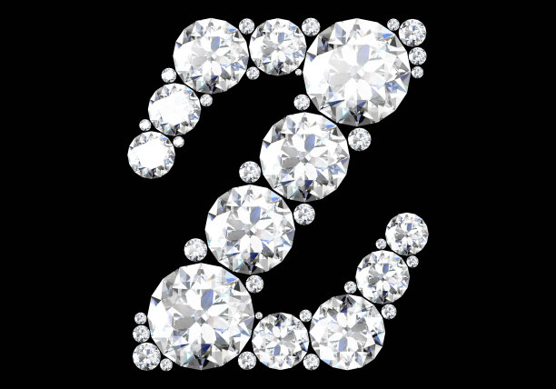 镶有宝石的钻石字母(高分辨率3D图像)图片下载