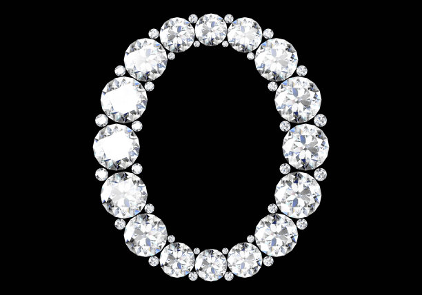 镶有宝石的钻石字母(高分辨率3D图像)图片下载