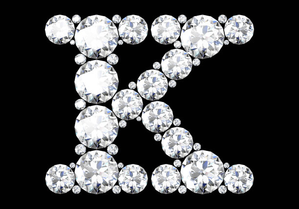 镶有宝石的钻石字母(高分辨率3D图像)图片下载