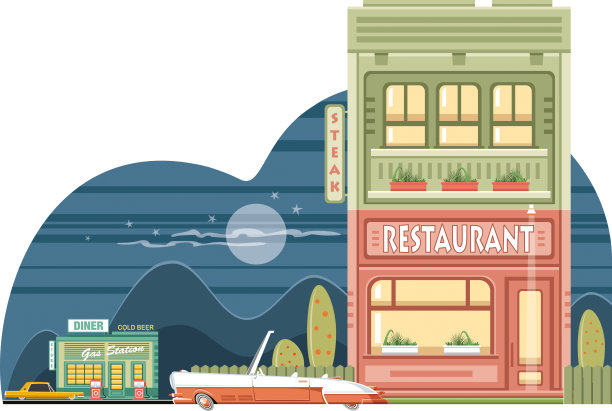 路边餐馆图片下载