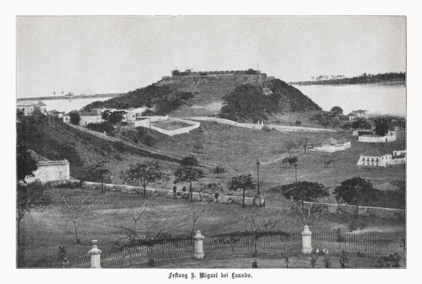 圣迈克尔要塞，安哥拉罗安达，半色调印刷，1899年出版图片下载