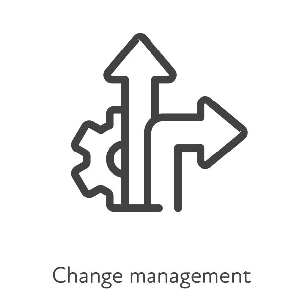 轮廓风格的ui图标硬技能收集。管理和商业。矢量黑色线性图标说明。工业齿轮和改变路径箭头符号孤立的白色背景。设计元素图片下载