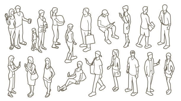 等距人物轮廓图片下载