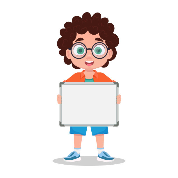 一个手里拿着广告招牌的孩子图片下载