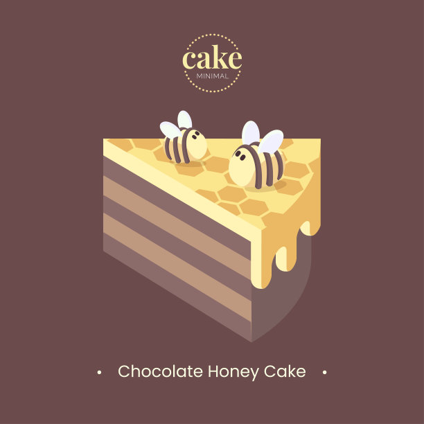 巧克力蜂蜜蛋糕，风格简约图片下载