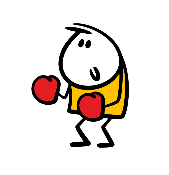 可爱的青少年拳击手在体育比赛中表演拳击手套。矢量插图的一个强大的运动员和战斗。图片下载