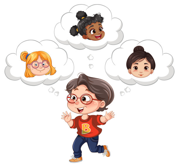 一个男孩想着不同的女孩图片下载