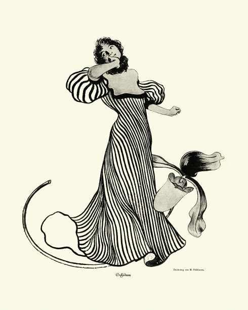 一个年轻女人的肖像，兰花，兰花，新艺术，青年派图片下载