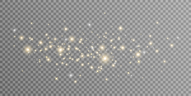 闪闪发光的金色光背景。闪闪发光的金色散景。闪烁的星星。仙女灯泡。闪耀奢华旗帜。圣诞的节日辉光粒子。神奇的星形效应。节日派对设计。矢量图图片下载