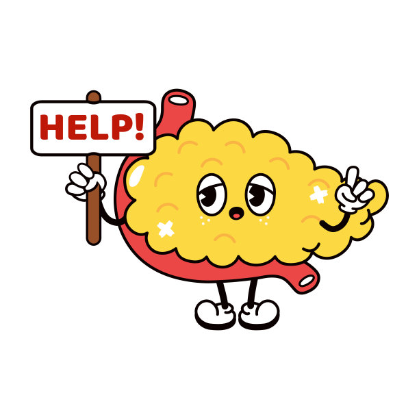 可爱有趣的胰腺与题词帮助字符图片下载