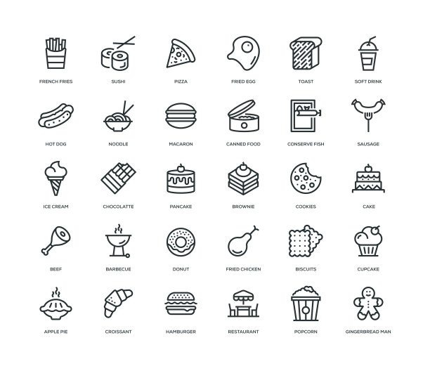 快餐图标套装图片下载
