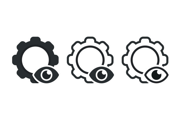 齿轮眼图标符号。说明向量图片下载