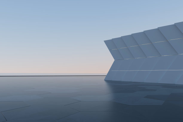 空旷的广场前的现代建筑图片下载