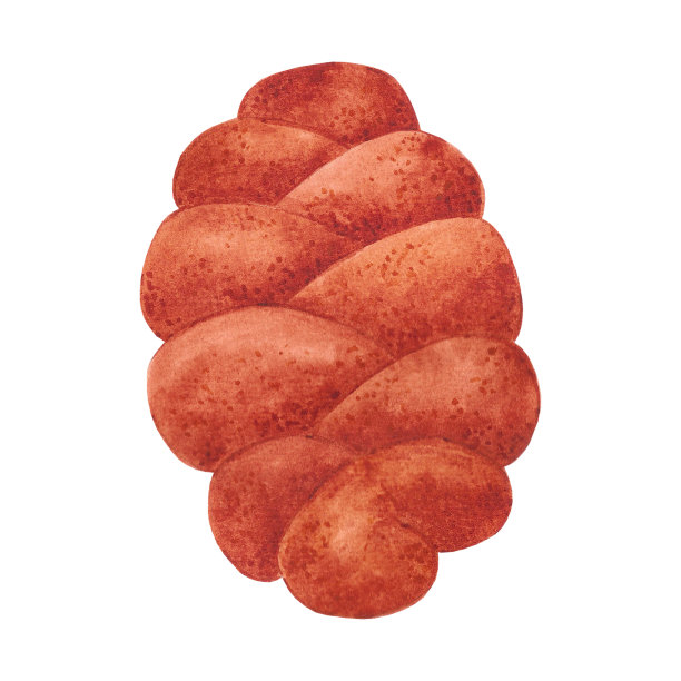 手绘水彩馒头。孤立在白色背景上。可用于剪贴簿设计，卡片，标签，横幅和任何印刷产品。图片下载