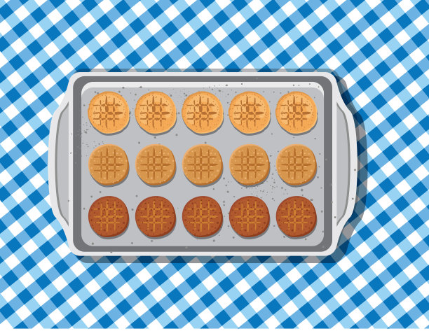 放在烤盘上的饼干图片下载