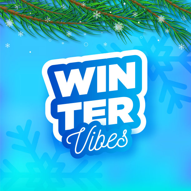 寒假字母作文。蓝色抽象背景上的冬日氛围。矢量股票插图图片下载