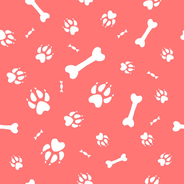 矢量图像的痕迹的狗和骨头，糖果图片下载