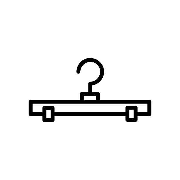 衣架矢量图标，轮廓样式，隔离在白色背景上。图片下载