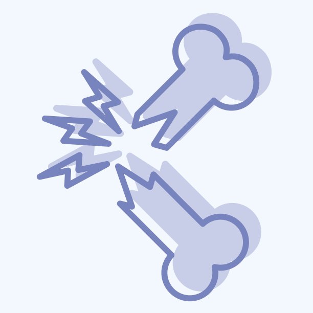 图标断骨。与骨科符号有关。双音风格。简单的设计可编辑。简单的说明图片下载