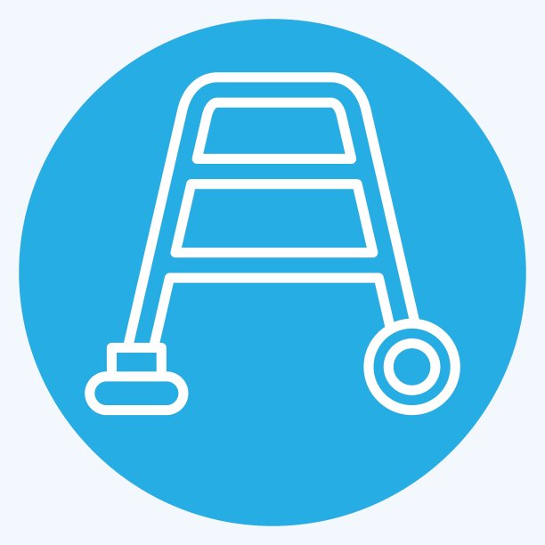 图标沃克。与骨科符号有关。蓝眼睛的风格。简单的设计可编辑。简单的说明图片下载