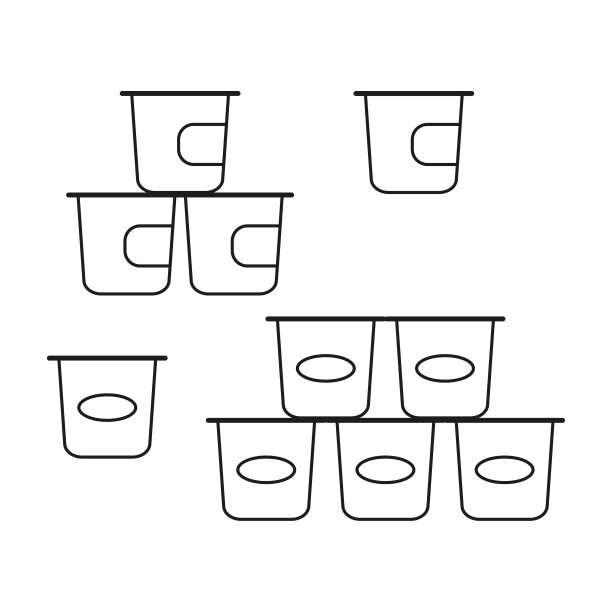 酸奶容器轮廓图标。矢量插图。股票的形象。图片下载