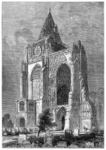 英国克劳兰的克劳兰修道院，19世纪图片下载