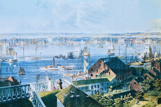 从布鲁克林高地看纽约市，1837年图片下载