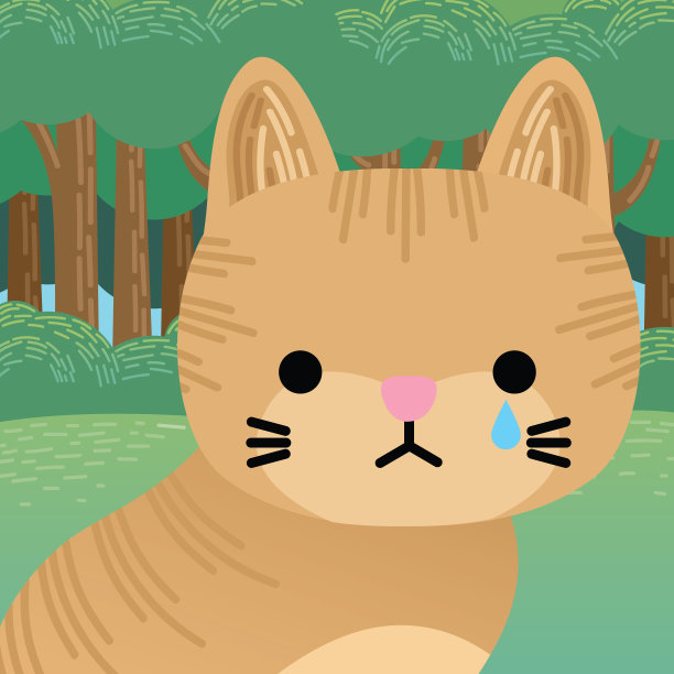 可爱的卡通姜猫是悲伤的图片下载