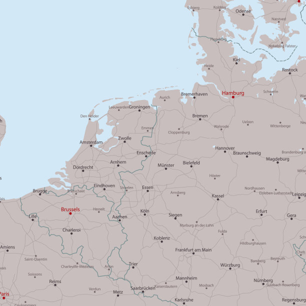 旅行矢量地图汉堡布鲁塞尔图片下载