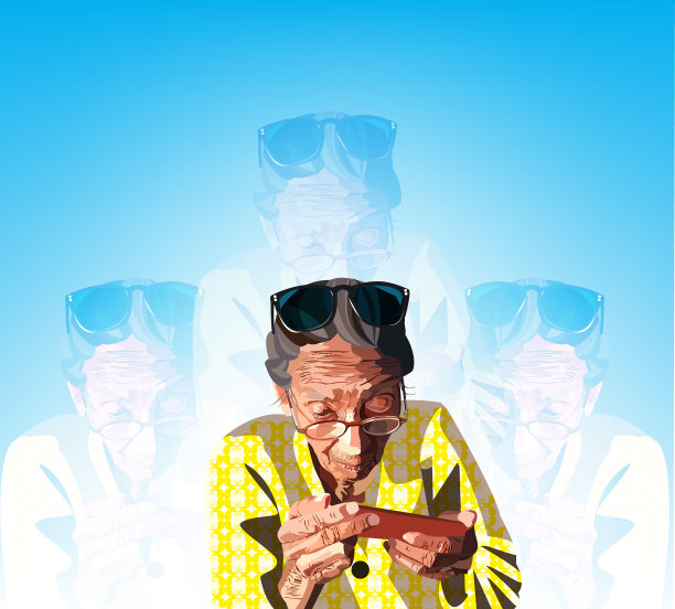 正在搜索商业网络和音乐的老妇人图片下载