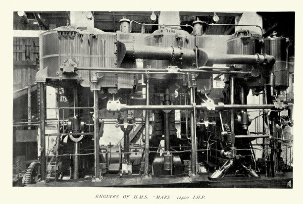 皇家海军“火星”号战舰的发动机，历史上皇家海军“磅礴”级的前无畏战列舰图片下载