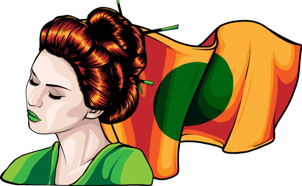 亚洲女艺妓设计图片下载