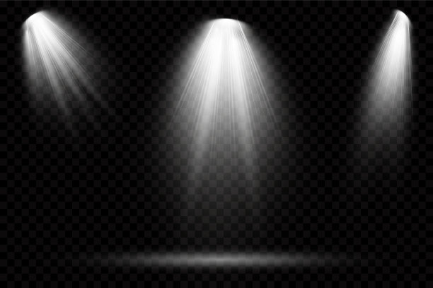 向量的聚光灯下。光的效果。发光隔离白色透明光效果。抽象的特效元素设计。图片下载