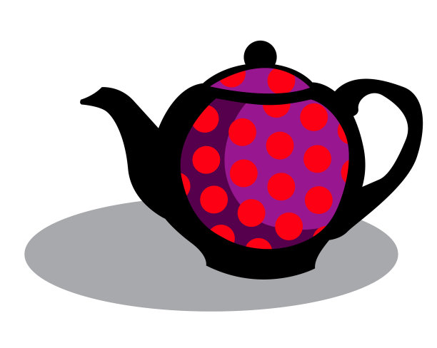 茶时紫红色圆点茶壶图片下载