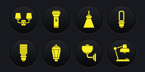 设置led灯泡园灯墙或壁灯图片下载