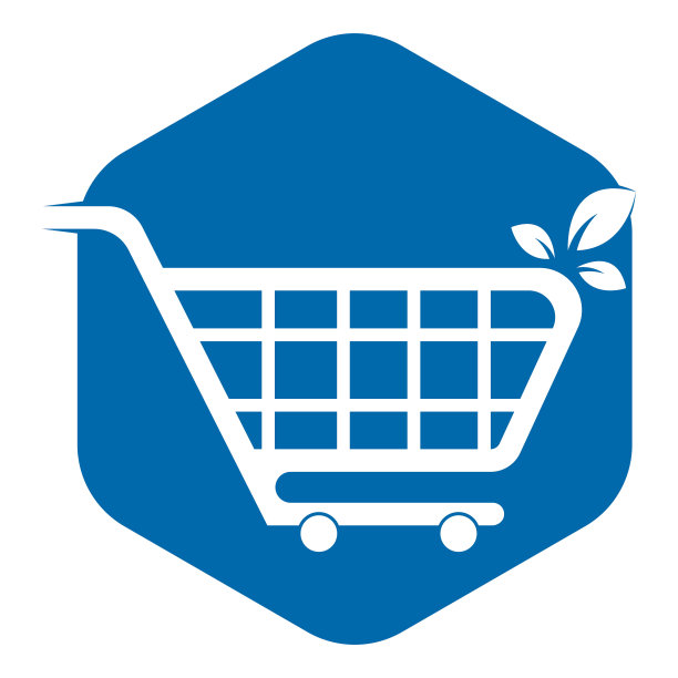 绿叶购物车标志设计灵感。图片下载