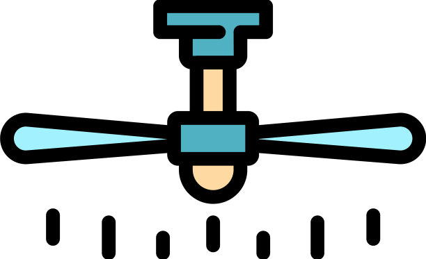 吊扇图标颜色轮廓图片下载