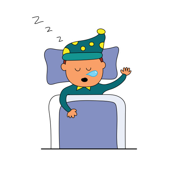 孩子们画矢量插图可爱的孩子睡在毯子里图片下载