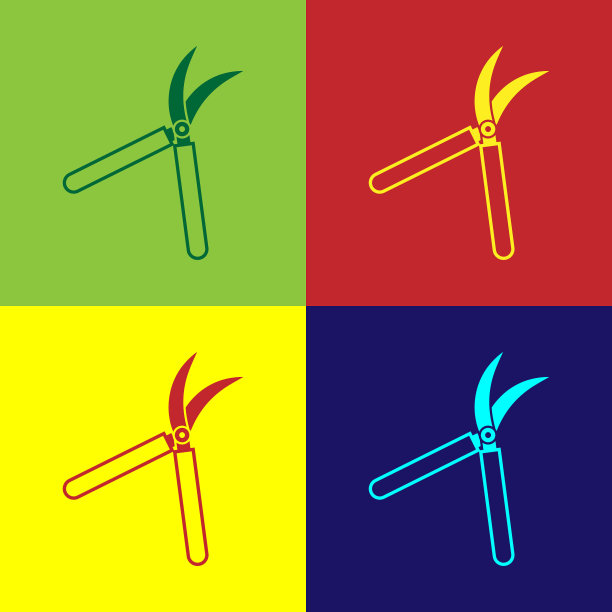 彩色园艺手工修剪剪刀图片下载