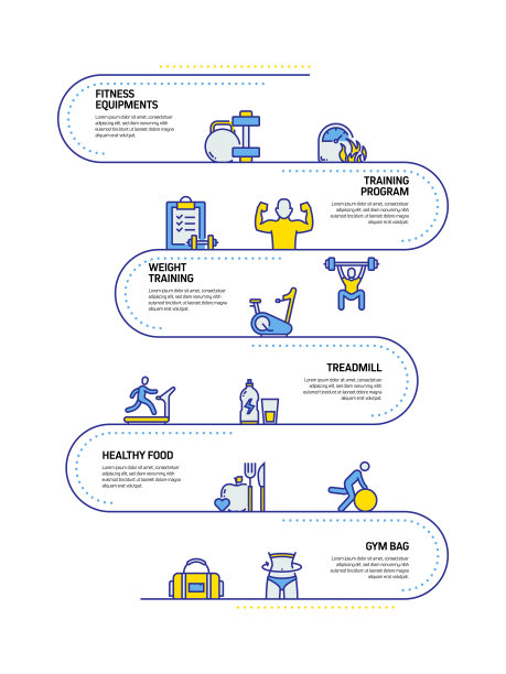 健身和健身概念线风格设计说明图片下载