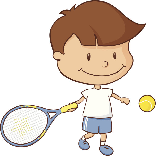 网球的男孩图片下载