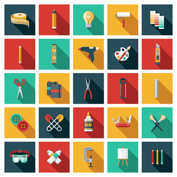 工艺和爱好用品图标集图片下载