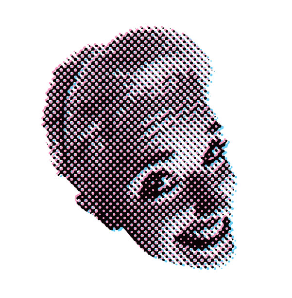 微笑女人的复古风格插图图片下载