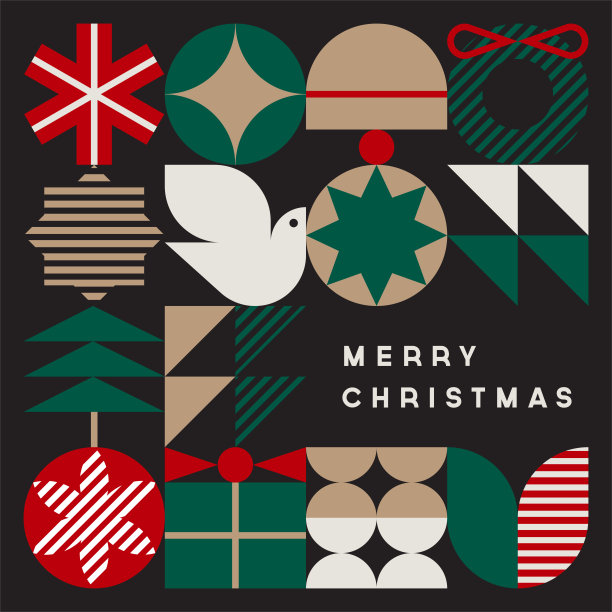 圣诞节设计模板与中世纪现代图形- Aster系统图片下载